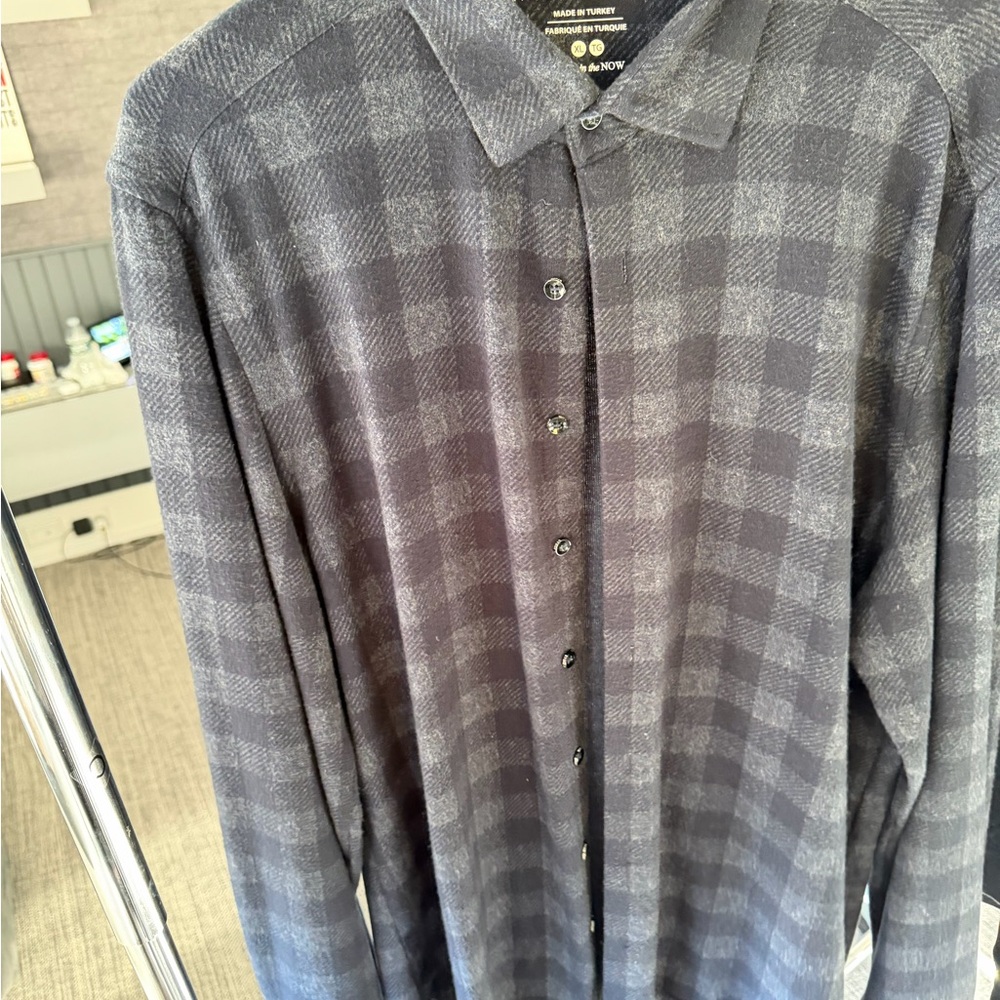 Stone Rose Charcoal Plaid Button Down Shirt